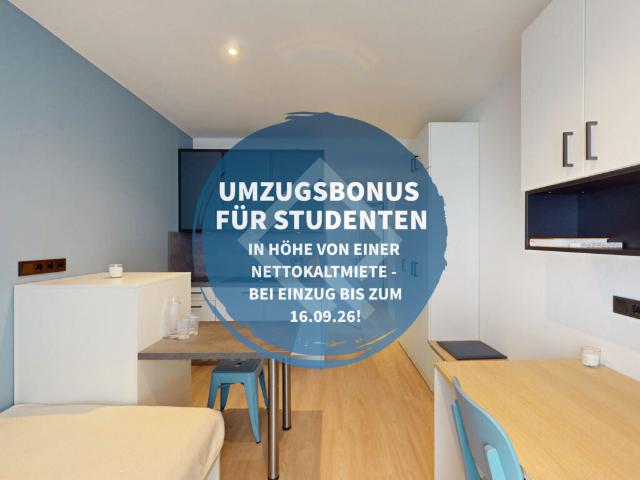 1 Monat mietfrei sichern! Smartes 1 Zimmer Apartment für Studierende im Quartillion Wiesbaden