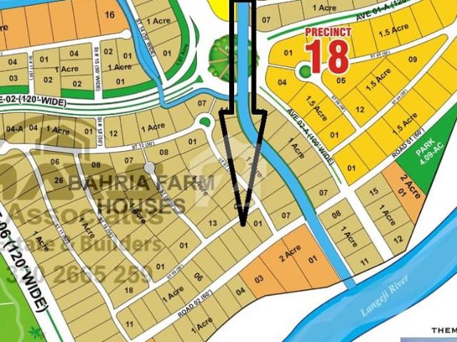 1 Acr Farm House Plot with Extra Land Available For Sale At Prime Location of Bahria Town Karachi