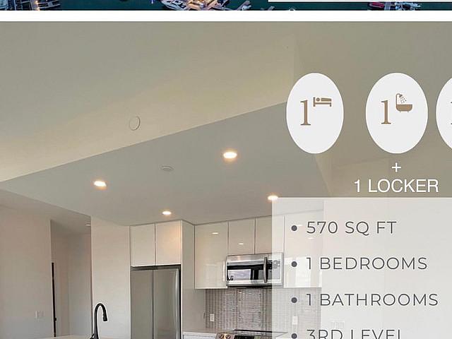 1 Bed+1bath+1park+locker For $490,000