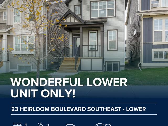 1 Bedroom Home for Rent at 23 Heirloom Blvd Se Lowr, Calgary, AB T3S 0G9