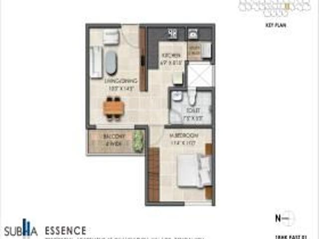 1 BHK 645 Sq Ft Apartment In Subha Essence, Chandapura, Bangalore
