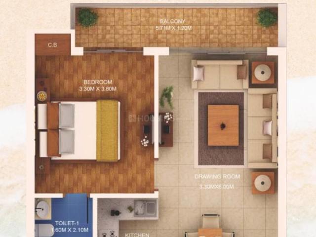 1 BHK Apartment in Candolim for resale North Goa. The reference number is 16182090