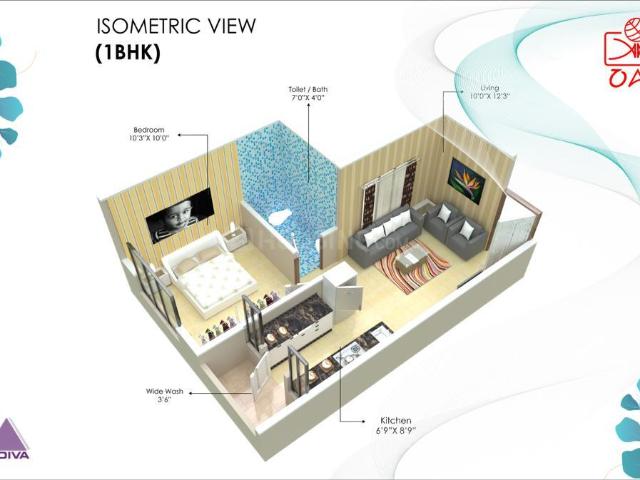 1 BHK Apartment in Bhilgaon for resale Nagpur. The reference number is 9667865