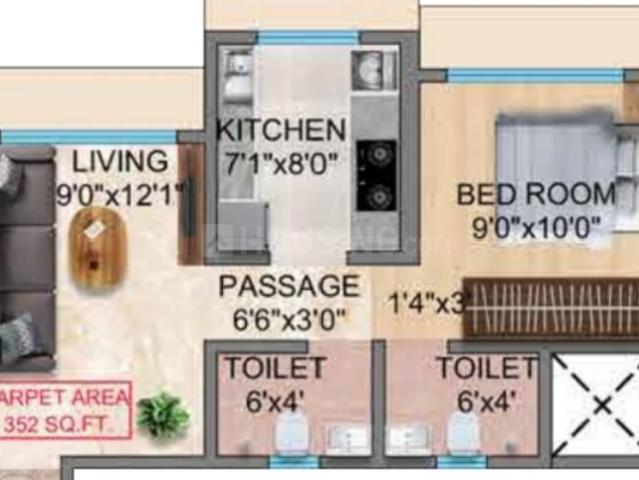 1 BHK Apartment in Vikhroli East for resale Mumbai. The reference number is 18526169