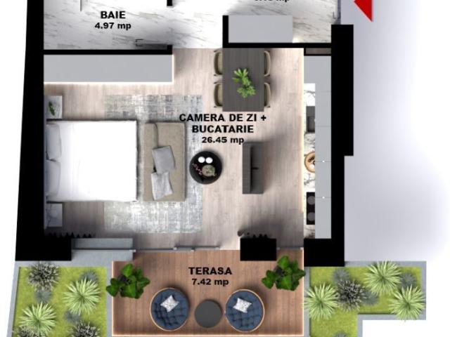 1 Cameră, apartament de vanzare Bihor judet, Orasul Nou 9045 •