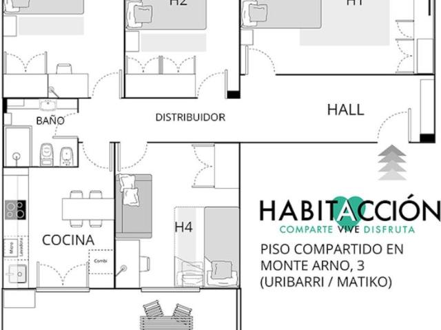 1 Dormitorio Shared Living/Roommate Bilbao Bilbao 102852129