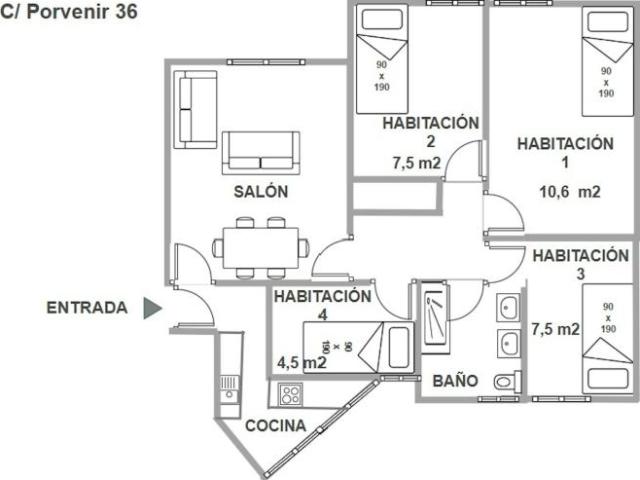 1 Dormitorio Shared Living/Roommate Sevilla Sevilla LS100728525