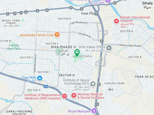 1 Kanal Pair Corner Residential Plot Sector G DHA Phase 2 Islamabad Top Height Location Facing Central Park Top Class Location
