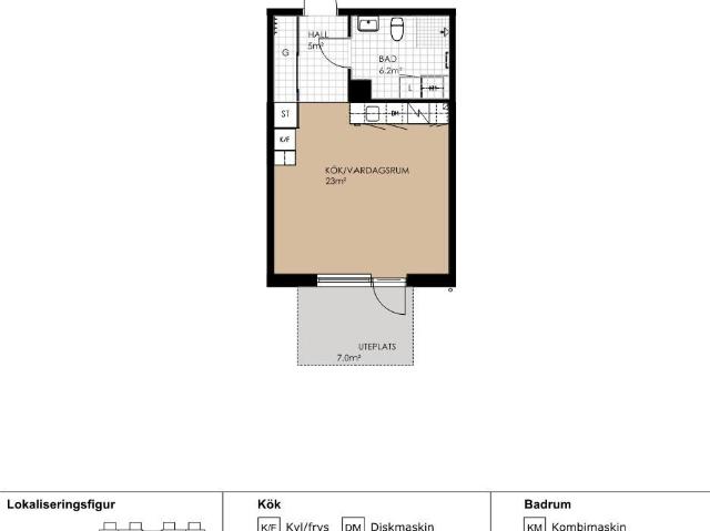 1 rum och kök 35 m² 5 657 kr