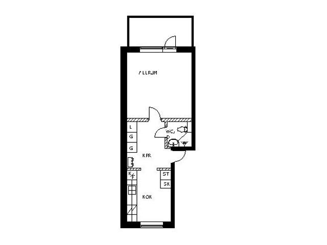 1 rum och kök 35 m² 6 017 kr