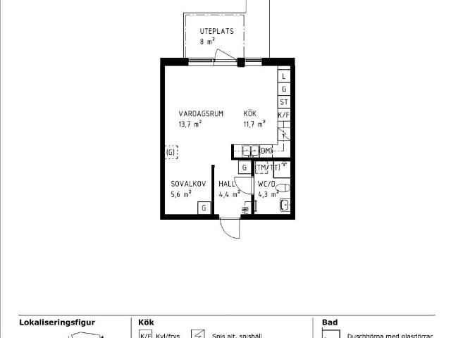 1 rum och kök 41 m² 7 110 kr