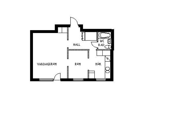 1 rum och kök 43 m² 4 783 kr