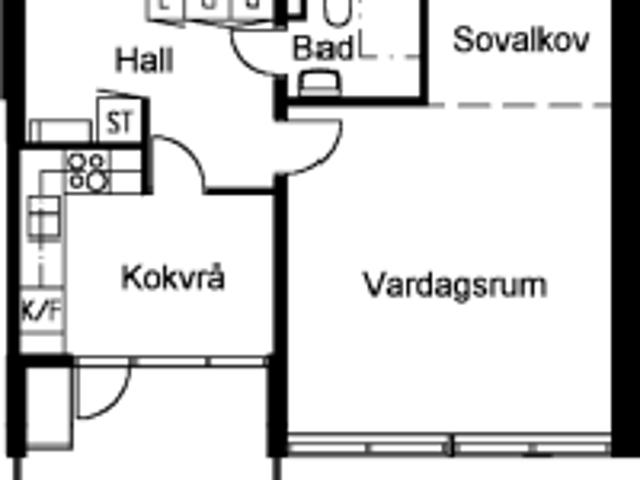 1 rums hus i KARLSTAD 43 m² 4 510 kr