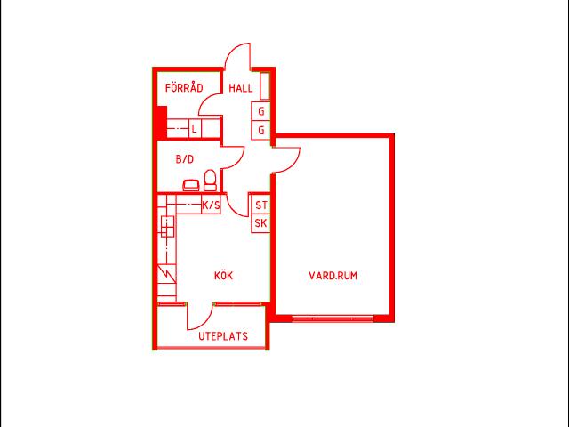 1 rums lägenhet i Uddevalla 45 m² 5 156 kr