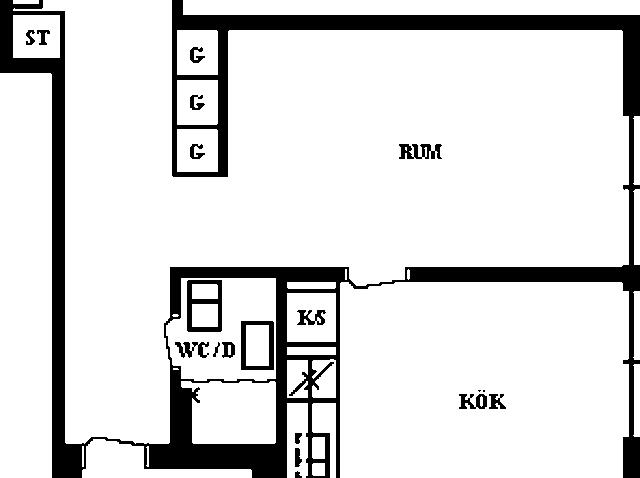 1 rums lägenhet i Umeå 40 m² 4 300 kr