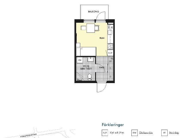 1 rums lägenhet i Västerås 22 m² 5 444 kr