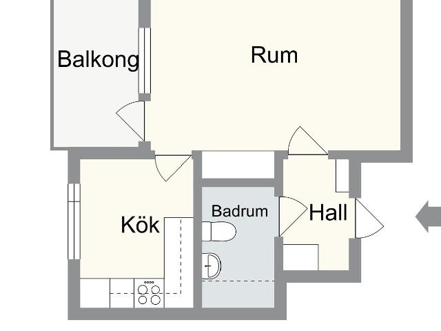 1 rums lägenhet i Centrum 37 m² 4 181 kr
