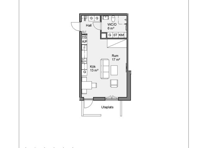 1 rums lägenhet i Falkenberg 41 m² 6 739 kr