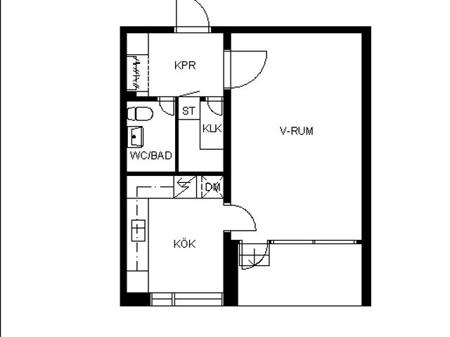 1 rums lägenhet i Gammelstad 39 m² 3 705 kr
