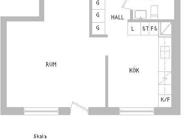 1 rums lägenhet i Karlskrona 41 m² 4 799 kr