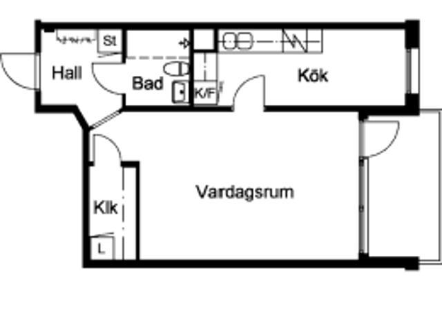 1 rums lägenhet i KARLSTAD 44 m² 4 666 kr