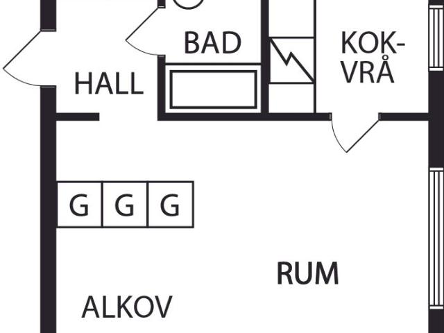 1 rums lägenhet i Katrineholm 33 m² 4 498 kr