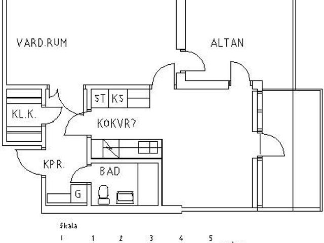 1 rums lägenhet i Lyckeby 51 m² 6 615 kr