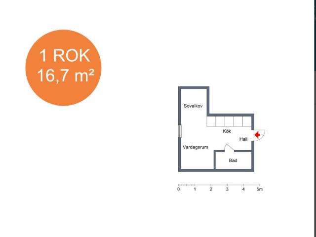 1 rums lägenhet i Södertälje 17 m² 5 462 kr