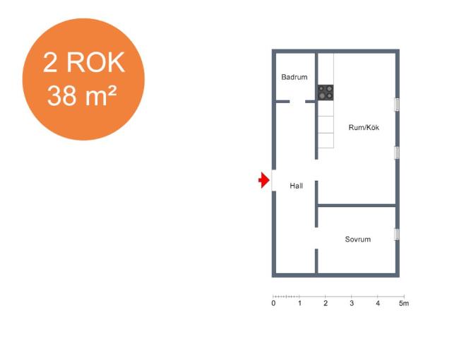 1 rums lägenhet i Södertälje 38 m² 6 777 kr