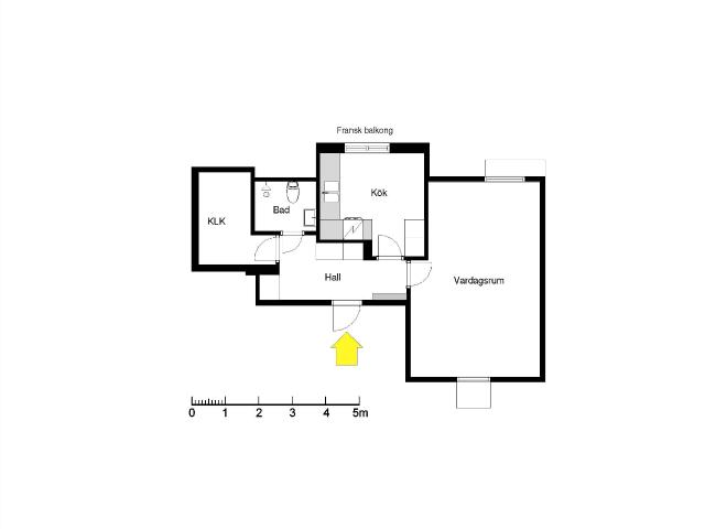 1 rums lägenhet i Svalöv 43 m² 5 409 kr