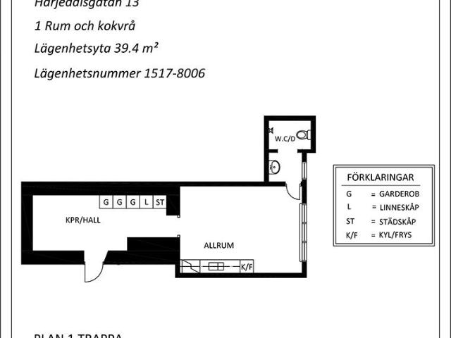 1 rums lägenhet i Sveg 39 m² 5 178 kr