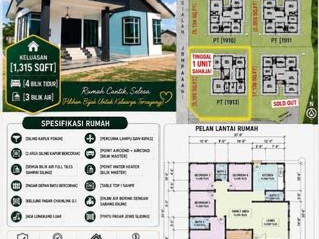 1 unit banglo 1 tingkat berdekatan dengan sk mulong 2
