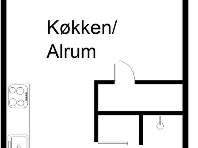 1 værelses bolig med privat altan