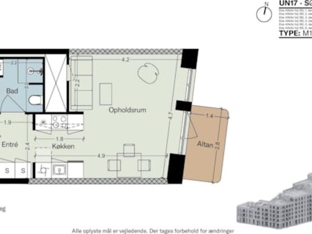 1 værelses lejlighed Else Alfelts Vej, 2300 København S