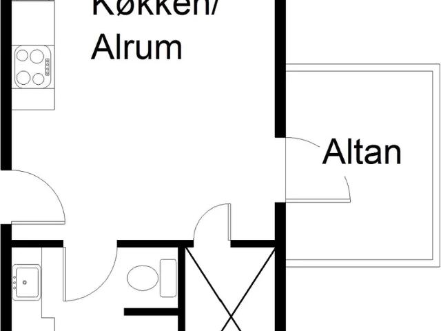 1 værelses lejlighed med altan på Trøjborgvej