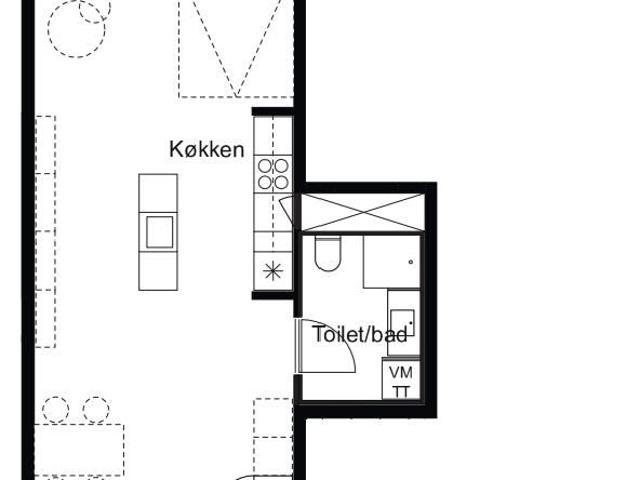 1 værelses lejlighed på 75 m²