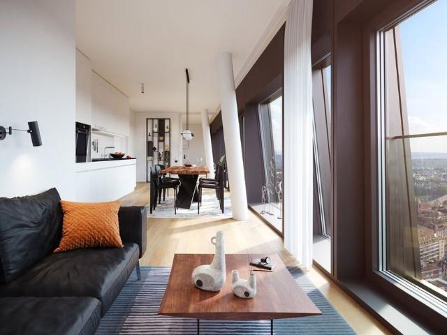 1 Zimmer, 34 m², 3. Stock
