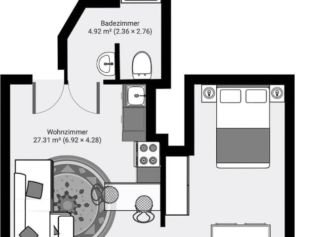 1.5 Zimmer, 2. Stock