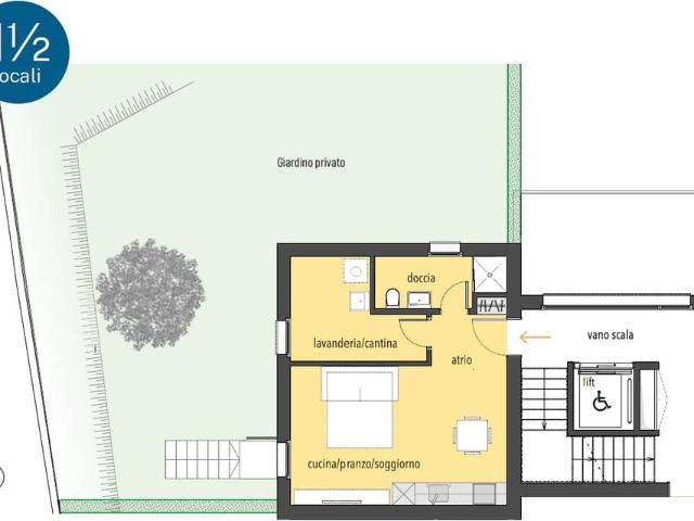 1.5 Zimmer, 36 m², 1. Stock