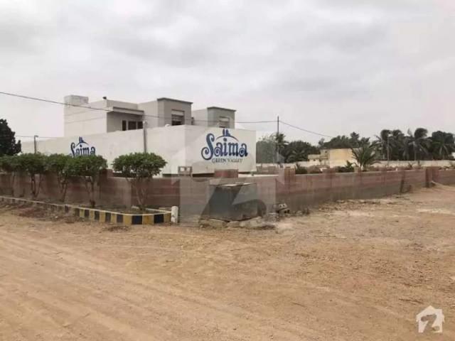 200sqyd west open corner plot for sell saima green valley Karachi Malir ID 23964