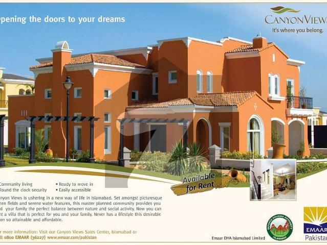 25 Marla Emaar Canyons Views Islamabad 5 Bedrooms Villas Available For Rent