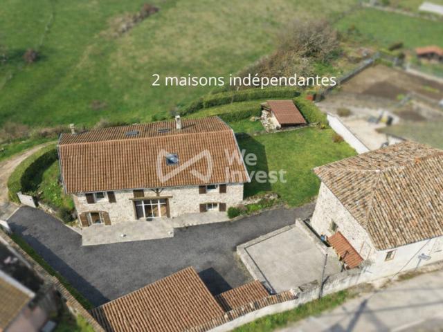 2 Maisons de caractère en pierre – 193+138 m² – Terrain 21
