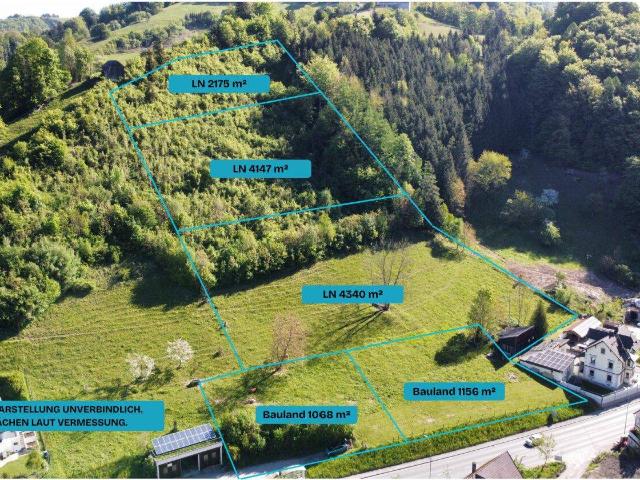 2 aufgeschlossene Bauparzellen + 10.662 m² Landwirtschaft – Dein eigenes Stück Freiheit in Losenstein
