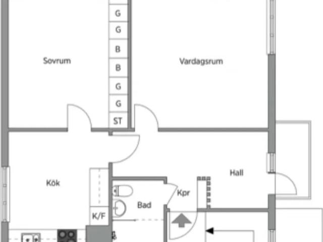 2. A med balkong på soliga Saltö 68 m² 8 700 kr