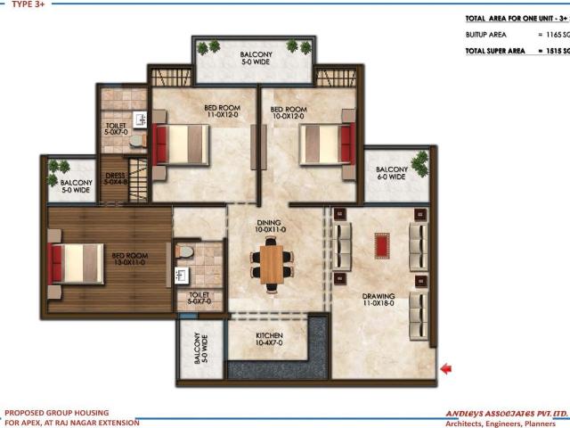 2 Bedroom 1176 Sq.Ft. Apartment in Morta Ghaziabad Listing ID: #9616