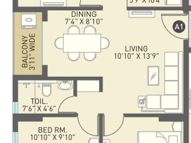 2 Bedroom 926 Sq.Ft. Apartment in Uttarpara Kolkata Listing ID: #9397
