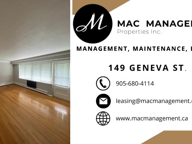 2 Bedroom Apartment for Rent at 149 Geneva St, St. Catharines, ON L2R 4N7 York Haig