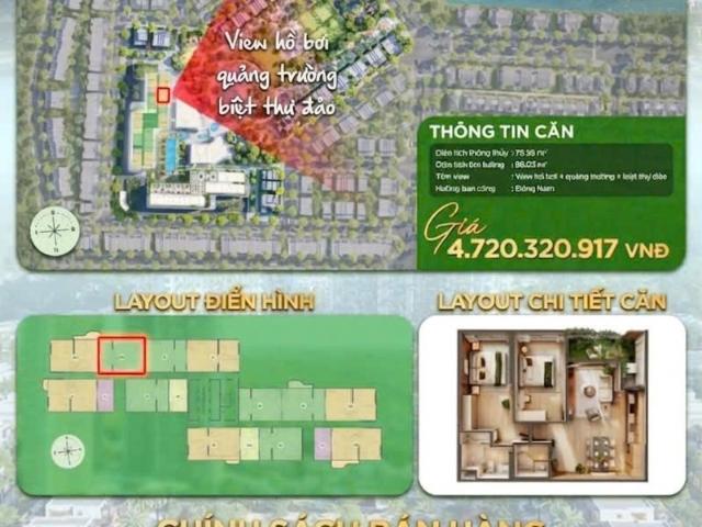 2 Bedroom Garden Apartment with Square View – Price: 4.73 Billion VND