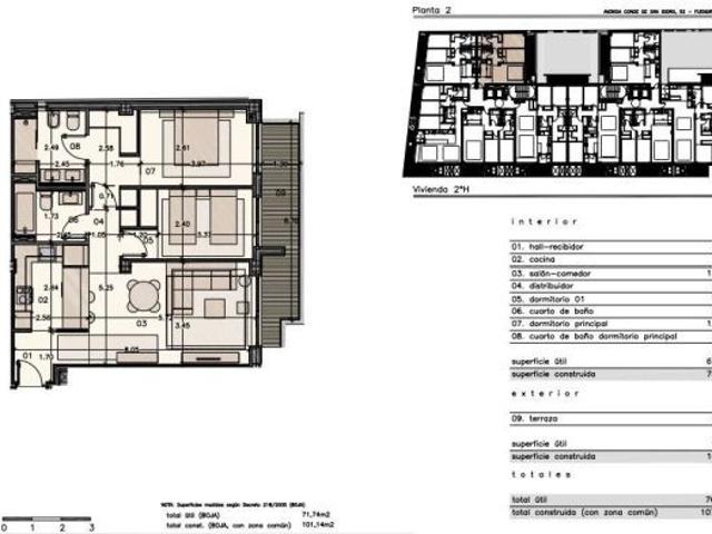 2 bedrooms 2 bathrooms apartment with terrace 10,6 m2 s and parking place, swimming pool