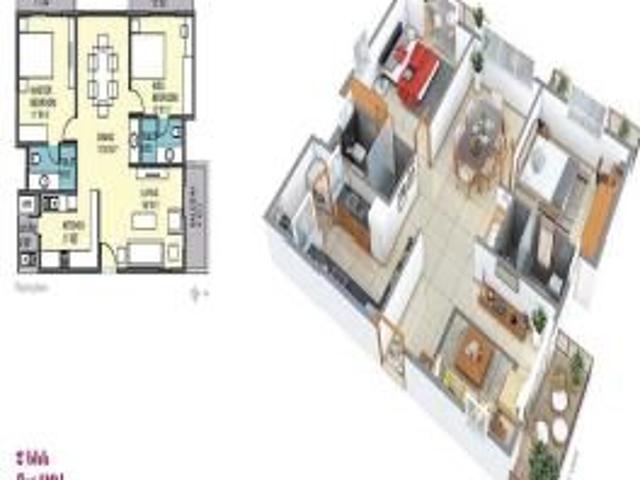 2 BHK 1313 Sq Ft Apartment In Pristine Meadows, Thanisandra, Bangalore